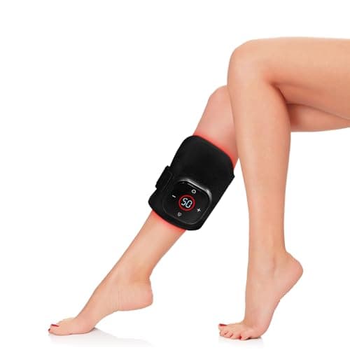aGIOGIO Leg Heating Pad Wrap with Red Light Therapy for Knee & Leg Pain Relief, Muscle Injuries, RLS & More, 3 Infrared Heating Modes, Cordless Use for Elderly & Athletes