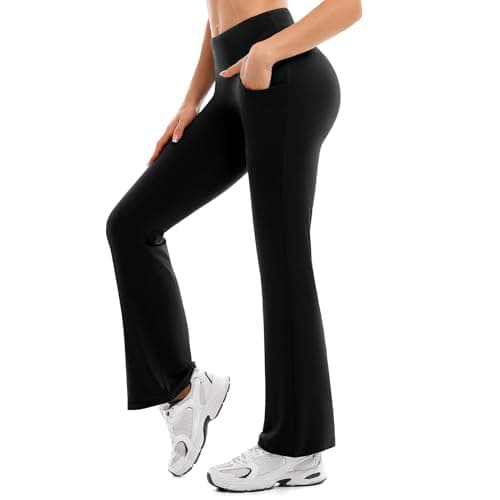 Ipletix Flare Leggings for Women-Bootcut Yoga Pants for Women High Waisted Flared Leggings Dress Pants Black - Image 1