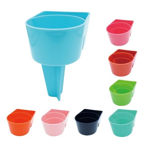 YISARSH Beach Cup Holder with Phone Slot and Sand-Proof Large Capacity Design -Summer Must Have Essentials for Beach Vacation Trip, Pool, Camping, Multi-Color(Pack of 8) - Image 1