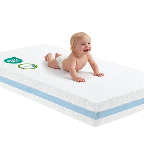 voomf Crib Mattress, Dual Sided Memory Foam Baby Toddler Bed Mattress, 52" x 27.6" x 5.5" Soft Breathable Mattresses with Removable Machine Washable Cover, Fits Standard Cribs&Toddler Beds - Image 1