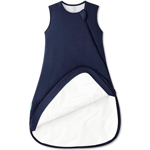 PurComfy Supersoft Sleep Sack 1.0 TOG, Premium Bamboo Viscose Baby Sleeping Bag, 2-Way Safe Zipper Sleep Sacks 3-6 Months (Midnight) - Image 1