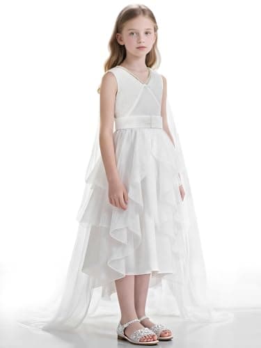 EARJIA Greek Toga Costume for Kids White Roman Princess Dress for Girls Halloween Birthday Carnival Outfit