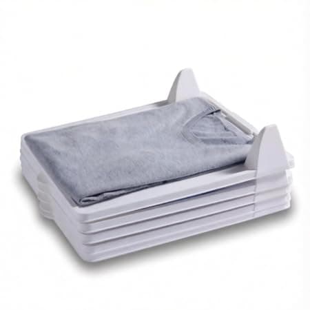 DegoCython 5-Piece Clothing Organizer, Stackable Closet Storage with Flip-Top Lid, Space-Saving Layered Design for Shirts/T-Shirts, Durable PP Material for Home Bedroom Closet Organization - Image 1