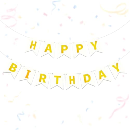 Oeyliz Happy Birthday Banner Gold Happy Birthday Sign Birthday Decorations for Birthdays Party Backdrop Wall Decor Gold Happy Birthday Sign for Men Women Party Supplies - Image 1