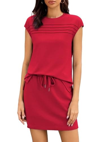 Casly Lamiit 2 Piece Outfits for Women Summer Comfy Matching Sets Active Resort Wear Spring Break Set Country Concert 80s 90s Outfits Red XL - Image 1