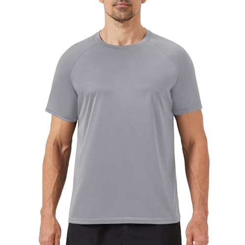 BOOJO Workout Mens Shirts - Casual Black Quick Dry Moisture Wicking T-Shirts Crew Neck Short Sleeve for Gym Athletic Running - Image 1