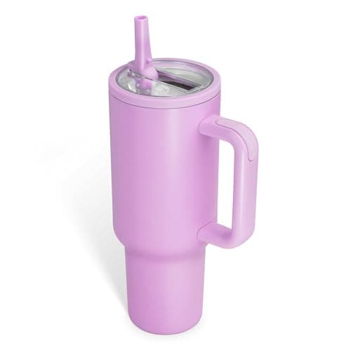 Sioncal 40 oz Insulated Tumbler with Handle and Straw | 100% Leakproof Insulated Water Bottle Travel Mug | Double Wall Vacuum Insulated | Cup Holder Friendly | BPA-Free (Dark Purple) - Image 1
