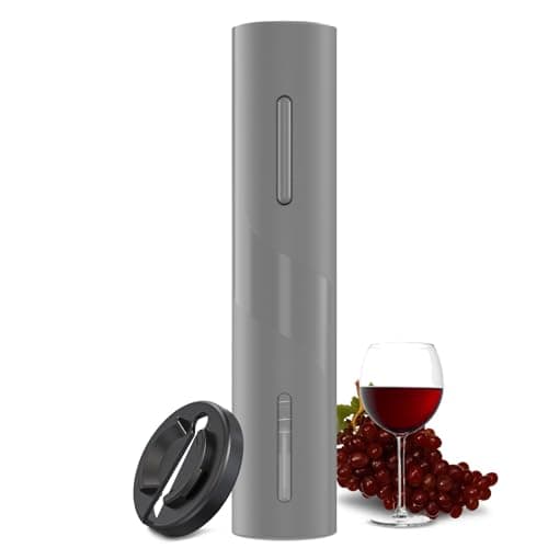 COKUNST Electric Wine Opener, Automatic Operation Corkscrew, Battery Operated Wine Bottle Opener with Foil Cutter, Wine Gift for Wedding Kitchen Party Home, Grey - Image 1
