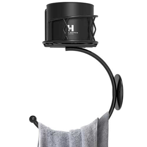 Fashion Matte Black Towel Hook with Candle Holder, Metal Sturdy Wall-Mounted Hand Towel Holder for Bathroom, Holder for Glasses, Candles and Plants, Coat Rack for Bedroom and Bathroom Decor - Image 1