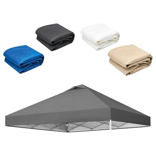 10x10ft Replacement Canopy Top with Air Vent— Instant Canopy Top Cover ONLY,Canopy Tent Top Cover for Straight Leg Canopy Frame - for Outdoor Garden Patio Sun Shade,No Frame (Dark Gray) - Image 1