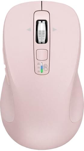 CITLLA Wireless Bluetooth Mouse (USB + BT1 + BT2), Full Size Mouse, 4-Way Scrolling, Multi-Device Silent for Computer, Laptop, iPad, MacBook (Pink) - Image 1