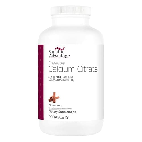 Bariatric Advantage Calcium Citrate Chewable 500mg with Vitamin D3 for Bariatric Surgery Patients Including Gastric Bypass and Sleeve Gastrectomy, Low Sugar - Cinnamon Flavor, 90 Count - Image 1