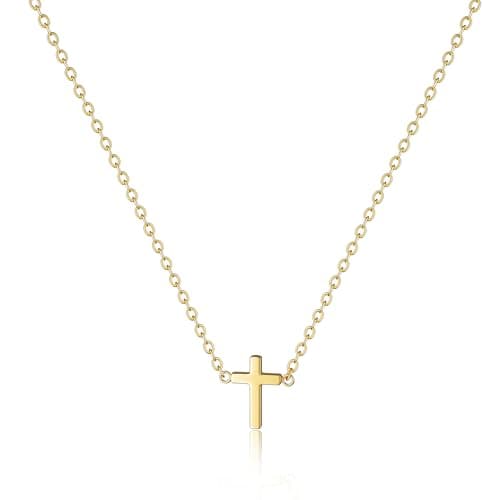 Moodear Gold Cross Necklace for Women - Dainty Cross Pendant Trendy Small Choker Chain Necklaces for Women Non Tarnish Religious Jewelry Gifts - Image 1