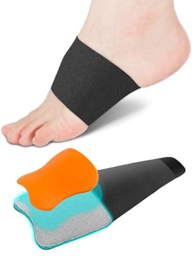 Arch Support Inserts for Pain Relief, Heel Brace for Plantar Fasciitis Relief 【Podiatrist Recommended】 Adjustable Compression Sleeves Arch Inserts, Orthotic Brace Inserts Support for Flat Feet, Fallen Arches (Black, M 8.5-12 / W 10-13) - Image 1