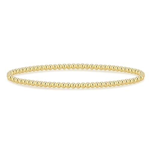 Alegend Handmade 18K Gold Plated 4MM Bead Bracelet - Durable Everyday Accessory - Image 1