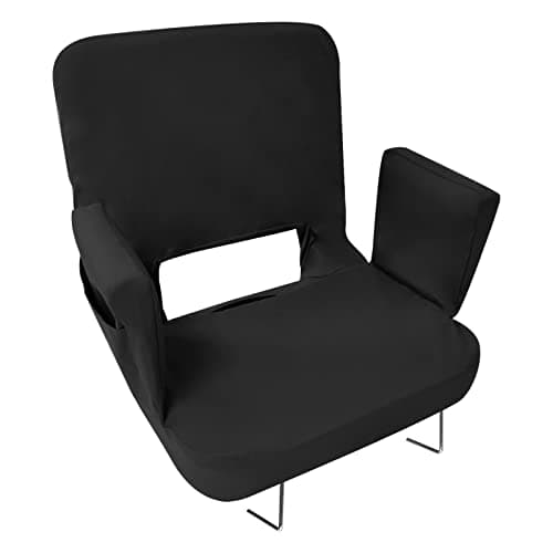 TOPSKY Stadium Seat with Back Support, Regular Size 18.7”Width (Seat 17”), 3 Reclining Positions, Wide Bleacher Seats with 2 Hook, Picnic Seat (Black) - Image 1