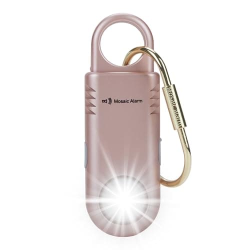 135dB Rechargeable Personal Safety Alarm Built-in Ultra-Bright Flashlight Non Slip Grip Keychain Emergency SOS Siren for Women, Students, Night Runner. Loud Sound Hiking Bear Alerts Hook. Rose Gold - Image 1