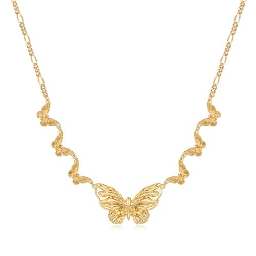Lnmoieu Butterfly Necklace for Women Gold Statement Necklace Chunky Vintage Butterfly Necklaces Trendy Jewelry Gifts - Image 1