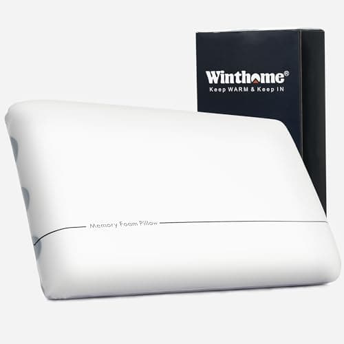 Winthome Memory Foam Pillow, Two-Sided Soft and Firm Neck Pillow for Sleeping, Suitable for Side, Back and Stomach Sleepers with Washable Cover - Image 1
