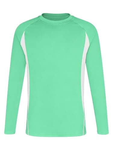 beautyin Boys Swim Shirt Long Sleeve UPF 50+ Rash Guard Quick Dry Sun Water Fishing Shirts Light Green - Image 1