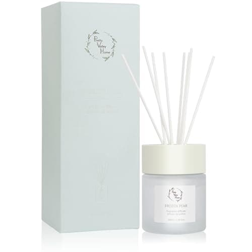 Reed Diffuser Set, Pretty Valley Home Diffuser 100Ml / 3.38fl OZ Gift Box - Includes Reed Diffuser Sticks, Fragrance Oil, and Glass Bottle for Bathroom Office Living Room Decor (White Peach & Oolong) - Image 1