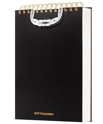 Yoment Top Spiral Notebook, Steno Pads College Ruled, 300 Pages Top Bound Notebook, 7 × 10 Flip Notebooks Left-Handed Notebooks for Work School Office Business, Black - Image 1