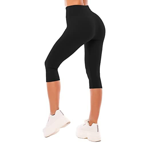 SINOPHANT High Waisted Leggings for Women - Full Length Capri Buttery Soft Yoga Pants for Workout Athletic(Capri Black,XXL) - Image 1