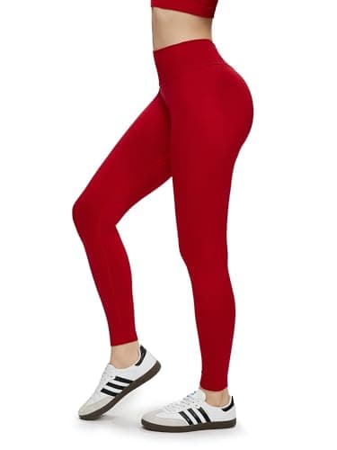 NANJI Seamless Leggings for Women - Scrunch Butt Lifting No Front Seam Mid Waist Squat Proof Active Workout Gym Yoga Pants (Medium, Equestrian Red) - Image 1