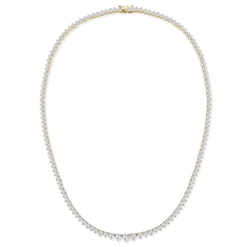 Gemsme 3mm Graduated Tennis Necklace, 18K Yellow Gold Plated 3.0mm Graduated Round Cubic Zirconia Classic Tennis Necklace For Women (20 Inch) - Image 1