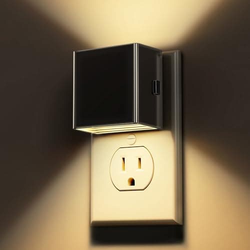 L LOHAS LED Night Light 2 Pack, Night Lights Plug into Wall, Dusk to Dawn Sensor, Soft White 3000K, 0-100LM Adjustable Brightness, Dimmable NightLight for Bathroom Hallway Kitchen - Image 1