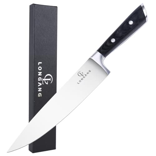 Longang 8 Inch Chef Knife - Full Tang High Carbon Stainless Steel Sharp Kitchen Knife with Bolster & Ergonomic Handle for Family & Restaurant, Packed with Gift Box - Image 1