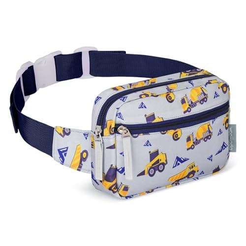 WOOMADA Fanny Pack, Crossbody Bag Waist Bag with Adjustable Waistband, Cute Belt Bag for Gifts(Grey Vehicles) - Image 1