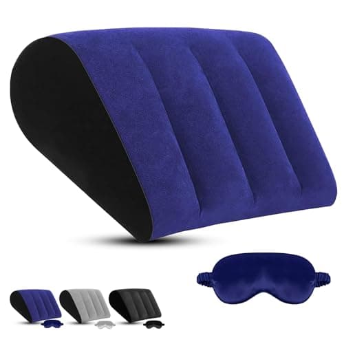 Inflatable Wedge Pillow for Traveling - Portable Bed Wedge Cushion for Feet Elevation,Back,Knee Support & Acid Reflux Relief,Wedge Pillows with Eye Mask for Sleeping,Seniors,Snoring on Chair,Sofa Use - Image 1