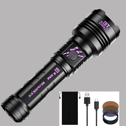 SKYFIRE LED Flashlights Rechargeable, Flashlight with 2 Color Lenses 3000lm Super Bright Zoomable 5 Modes Tactical Flash Light for Hunting, Storm preparedness,Home&Gifts(No Fire-Starting Lens) - Image 1