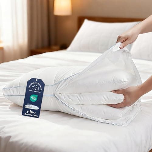 PlushHavenCloud 3-in-1 Adjustable Pillows Bed Pillow - Hotel Pillow Queen Size Pillow for Sleeping with 3 Removable Inserts, Assemblable Height & Soft Firm Pillows for Back, Stomach or Side Sleepers - Image 1