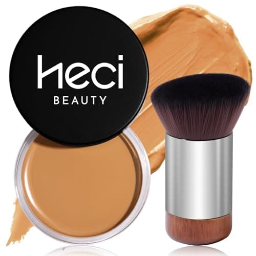 HECI BEAUTY Cream Bronzer with Brush, Creamy & Highly Pigmented Formula, Blendable Cream Contour Makeup with a Natural, Matte Finish - Buildable Formula for Shimmer-Free, Light, 0.7 Oz - Image 1