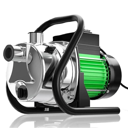 SHANGDA Water Transfer Pump 110V Shallow Well Pump 1.6HP 1800GPH Electric Portable Garden Pressure Booster Pumps for Sprinkler Irrigation Lawn with Adapters, Green - Image 1