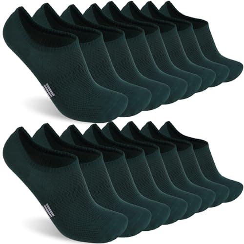 Sunew 8 Pairs Womens Mens Low Cut Socks - Breathable Athletic Performance No Show Socks for Women Dark Green Large - Image 1