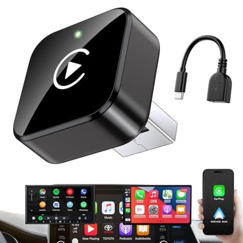 Wireless CarPlay Adapter 2026 Upgrade Mini Design, USB/USB-C Plug & Play Converts CarPlay to Wireless - Easy Use Fast Stable Connection Car Play for iPhone & Android - Image 1