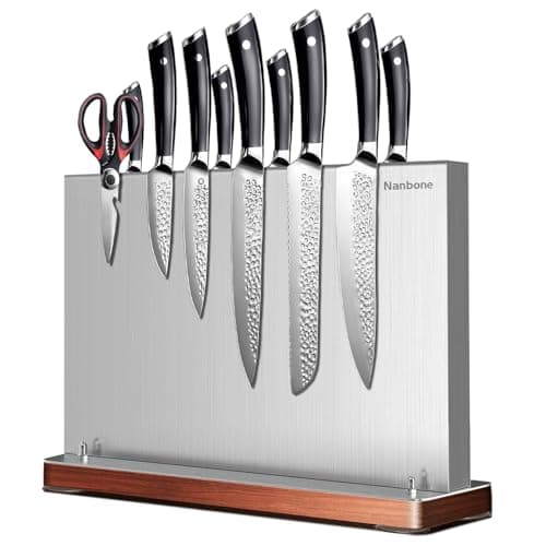 Nanbone Home Kitchen Magnetic Knife Holder Without Knive Display Stand Magnetic Knife Block Rack Magnetic Stand with Strong Enhanced Magnet Multifunctional Storage Stainless Steel Knife Magnetic Strip - Image 1