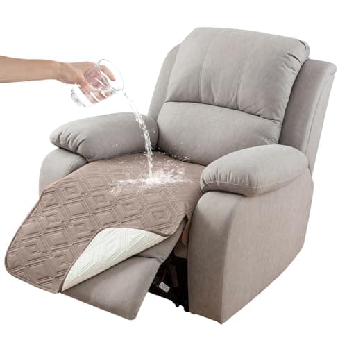 Genina 100% Waterproof Recliner Chair Covers, Anti-Slip Recliner Cover Dog Chair Cover Furniture Protector, Chair Sofa Slipcover for Pets Dogs, 1 Piece (Taupe, Recliner) - Image 1