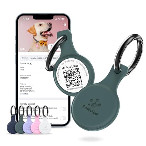 PawView QR Code Pet ID Tag, Silent Silicone Dog ID Tag, Scan QR for Instant Location Alerts, Emergency Contacts, Modifiable Pet Online Profile and Privacy Control, 1Pack (Green) - Image 1