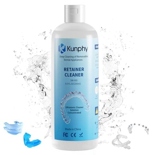 Ultrasonic Retainer Cleaner Solution for Ultrasonic Denture Cleaner-Professional Cleaning of Retainers, Invisible Aligners, Mouth Guards, Night Guards, Remove Odors, Discoloration & Stains 8.5oz - Image 1