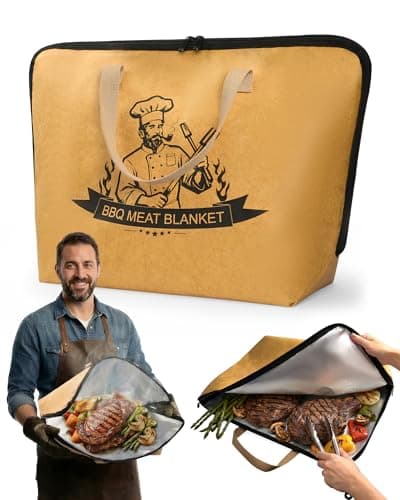 Elviros Travel BBQ Blanket for Resting Meat, Smoker Insulated Brisket Bag for Brisket/Beef/Turkey, Wide Mouth Design for Briskets, Smoker Accessories Gifts for Men, Dad, BBQ Lovers (24in, Brown) - Image 1