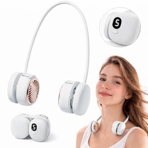 Suzii Portable Neck Fan Rechargeable, Hands Free Bladeless Personal Fan with 5 Speeds, Lightweight Foldable Wearable Cooling Fan, 360° Adjustable for Home, Office, Travel and Outdoor Use - Image 1