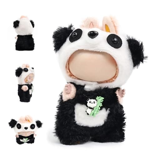 HiOKOU Clothes for labubu 17cm Accessories Suit Cute Clothes for Doll Dress up Animal Style Outfits (NO Doll)(Panda) - Image 1