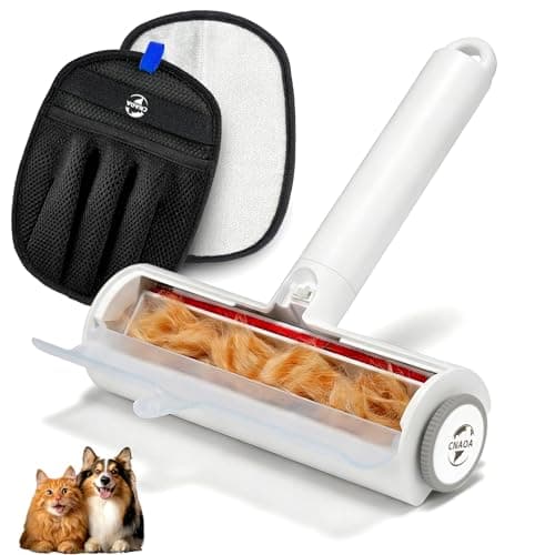 CNAOA Pet Hair Removal Set, Roller Pet Hair Remover, Pet Hair Removal Glove for Dogs & Cats, Pet Fur Remover for Clothing, Couch, Carpet, Car Seat, Pet Hair Removal Tool -I White - Image 1