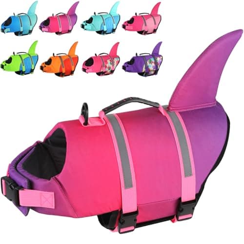 Doglay Dog Life Vest, Ripstop Cute Shark Dog Life Jacket with Superior Buoyancy and Rescue Handle, Adjustable Dog Life Vests for Boating Swimming, Pet Flotation Vest for Small Medium Large Dogs - Image 1