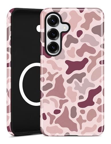 Aitipy Magnetic Camo Phone Case for Samsung Galaxy S23, Compatible with MagSafe, Cute Cool Pink Camouflage Aesthetic Soft TPU and Hard PC Shockproof Protective Phone Cover for Women Girls - Image 1