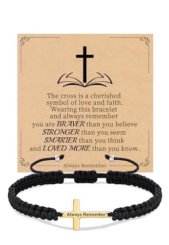 Sistble Easter Gifts for Women Teens, Easter Basket Stuffers Christian Gifts for Women Cross Bracelet Religious Baptism Gifts Confirmation Inspirational Bracelet Bible Verse Jewelry for Teens - Image 1